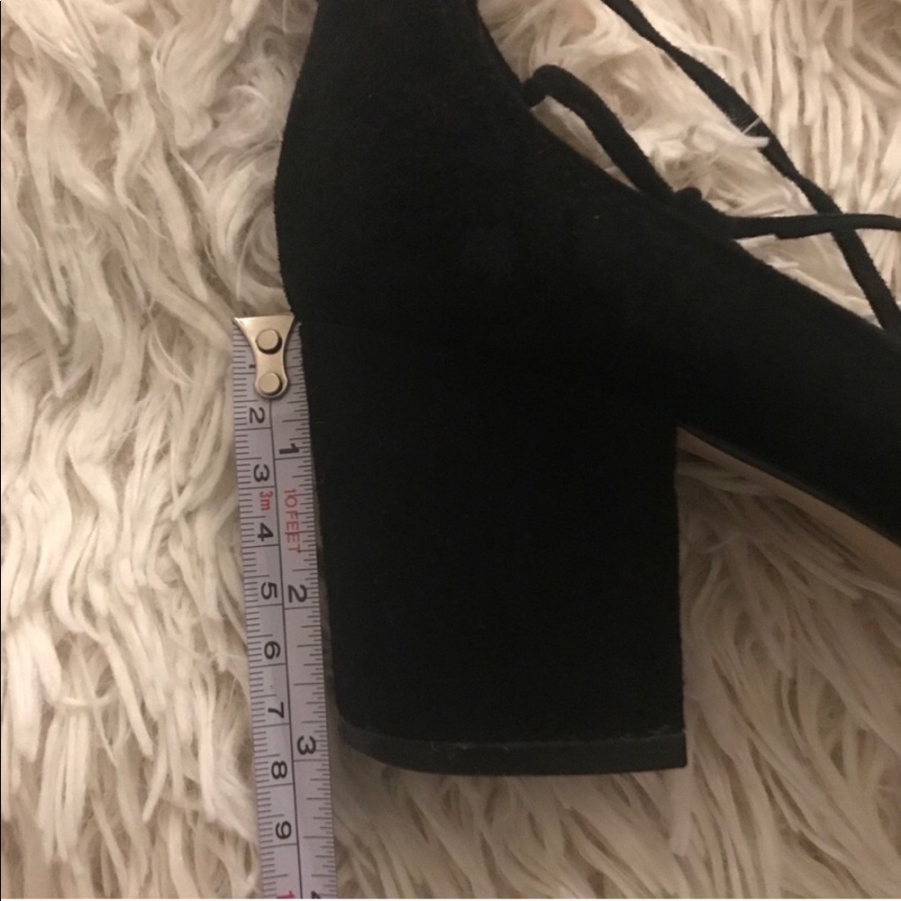 Steve Madden Black ballet laceup kitten block heel - Picture 2 of 5
